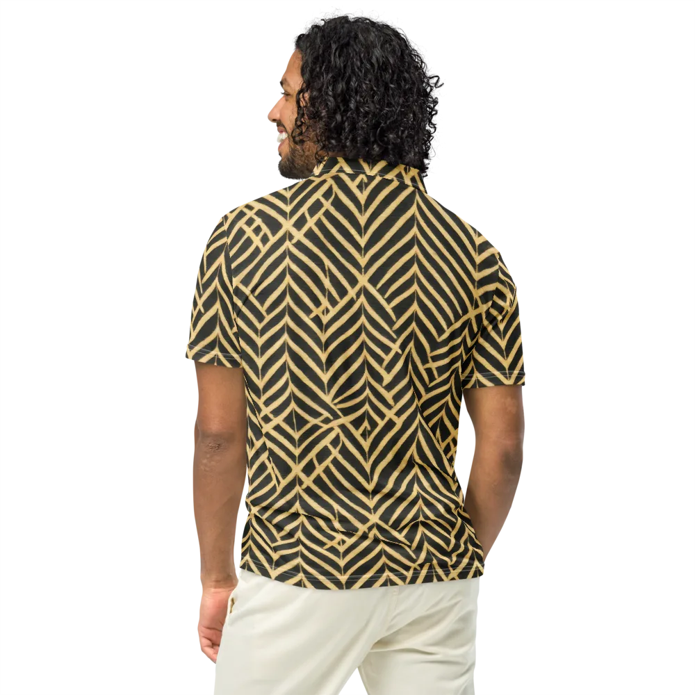 Gilded Geometry on Men's Slim Fit Polo Shirt — Back