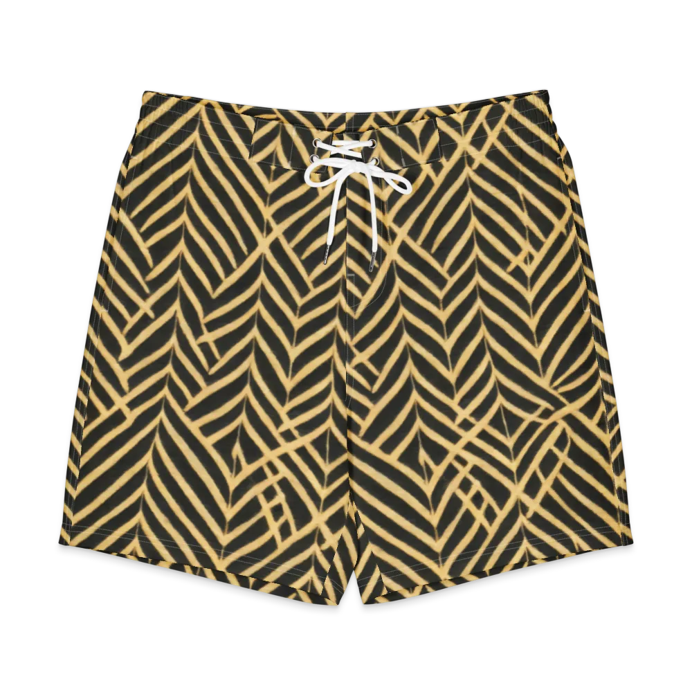 Gilded Geometry on Men's Board Shorts — Front