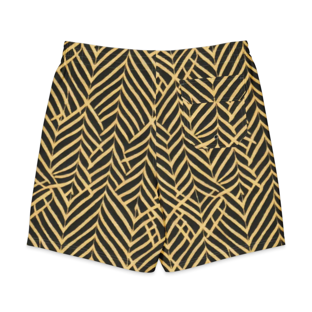 Gilded Geometry on Men's Board Shorts — Back