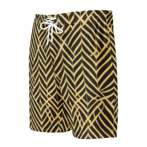 Gilded Geometry on a Men's Board Shorts