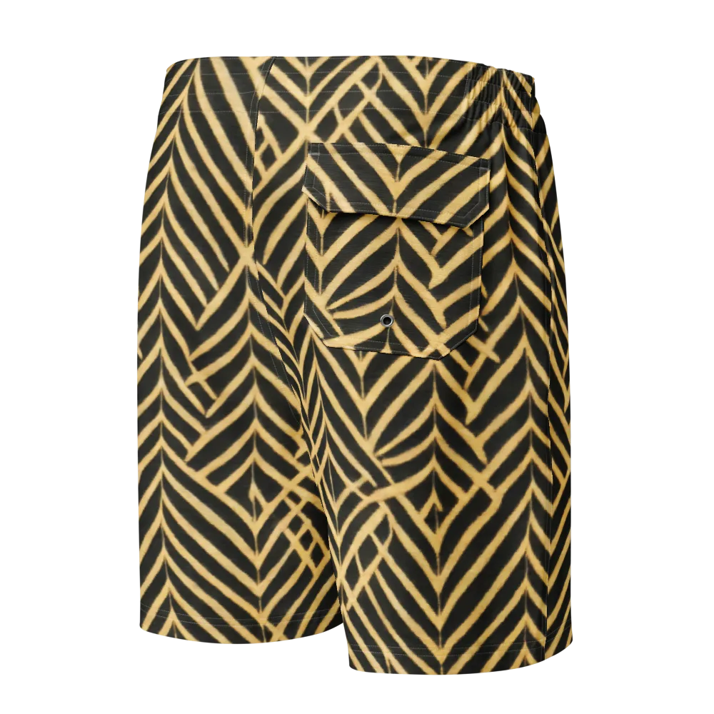 Gilded Geometry on Men's Board Shorts — Back