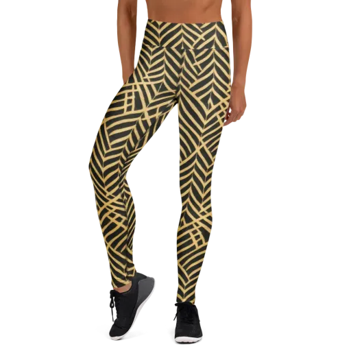 Gilded Geometry on a Yoga Leggings