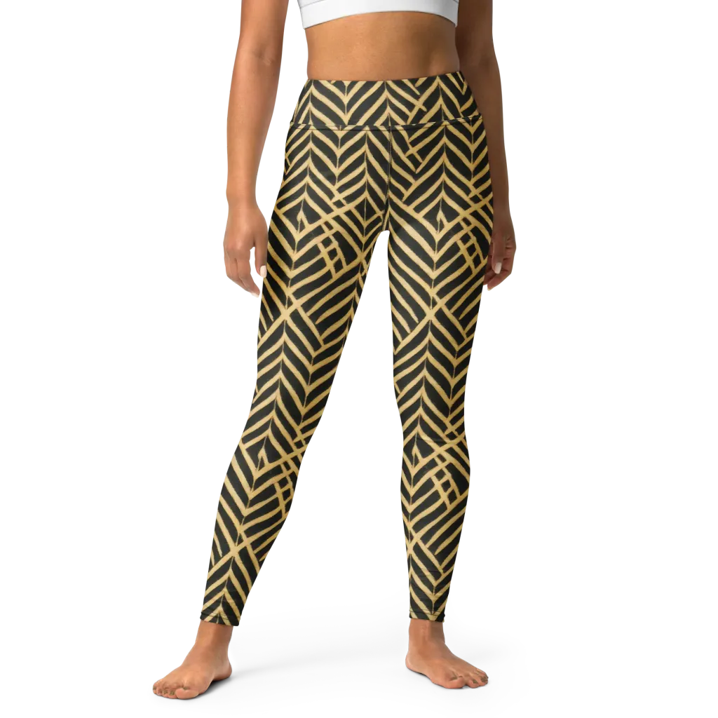 Gilded Geometry on Yoga Leggings — Front