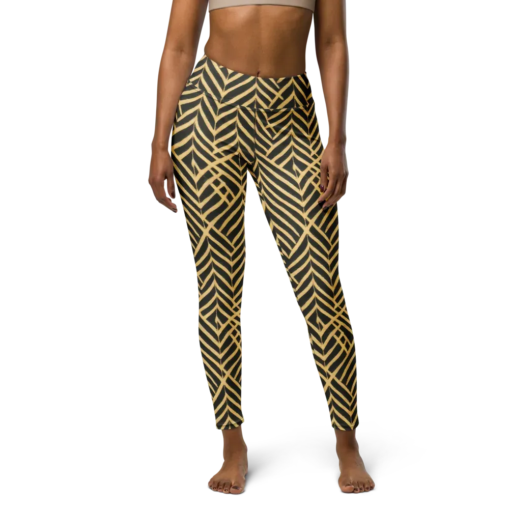 Gilded Geometry on Yoga Leggings — Front