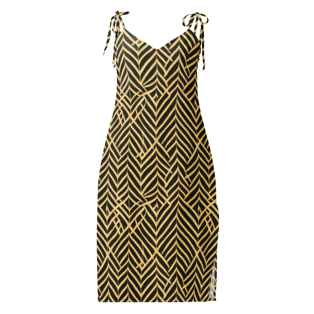 Gilded Geometry on Slip Dress — Front