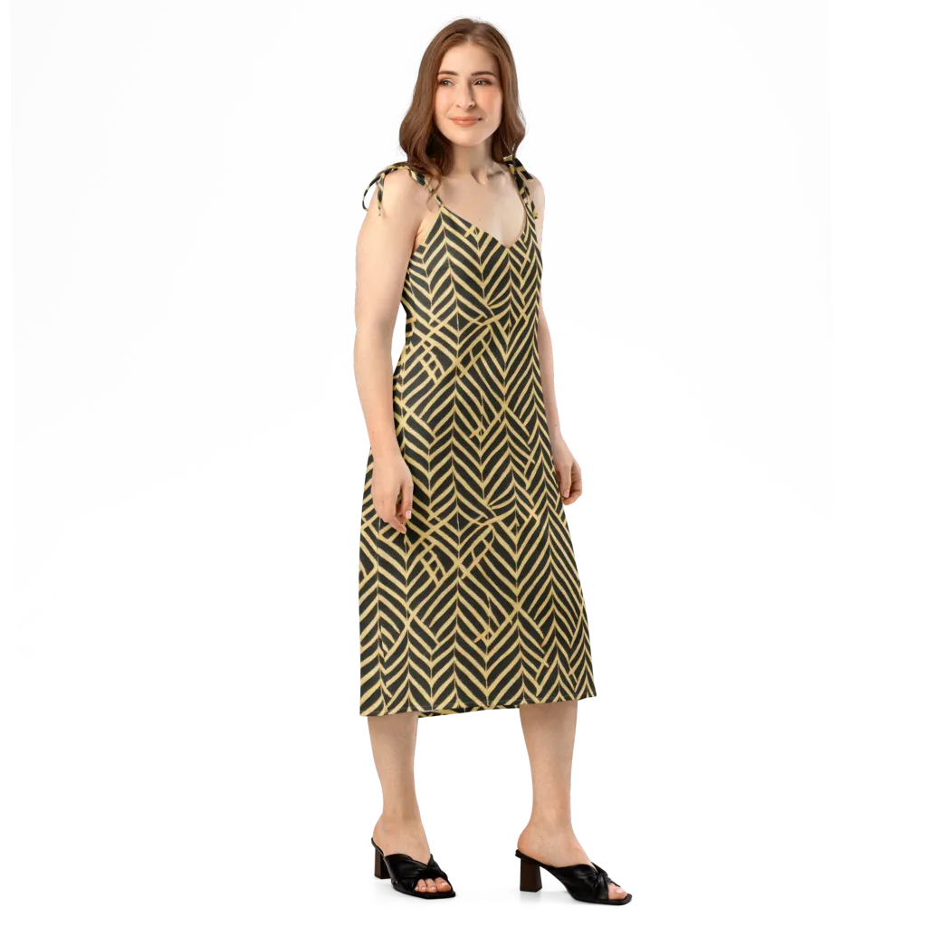Gilded Geometry on Slip Dress — Right Front