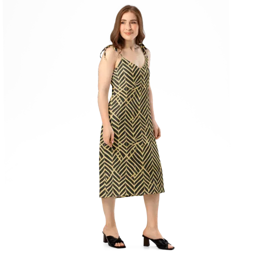 Gilded Geometry on a Slip Dress