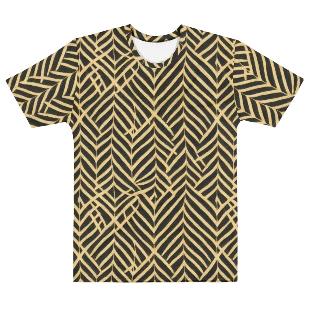 Gilded Geometry on Men's Cotton Crew Neck T-Shirt — Front