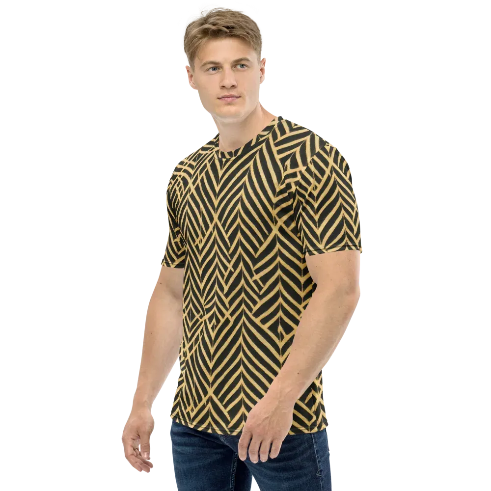 Gilded Geometry on Men's Crew Neck T-Shirt — Left