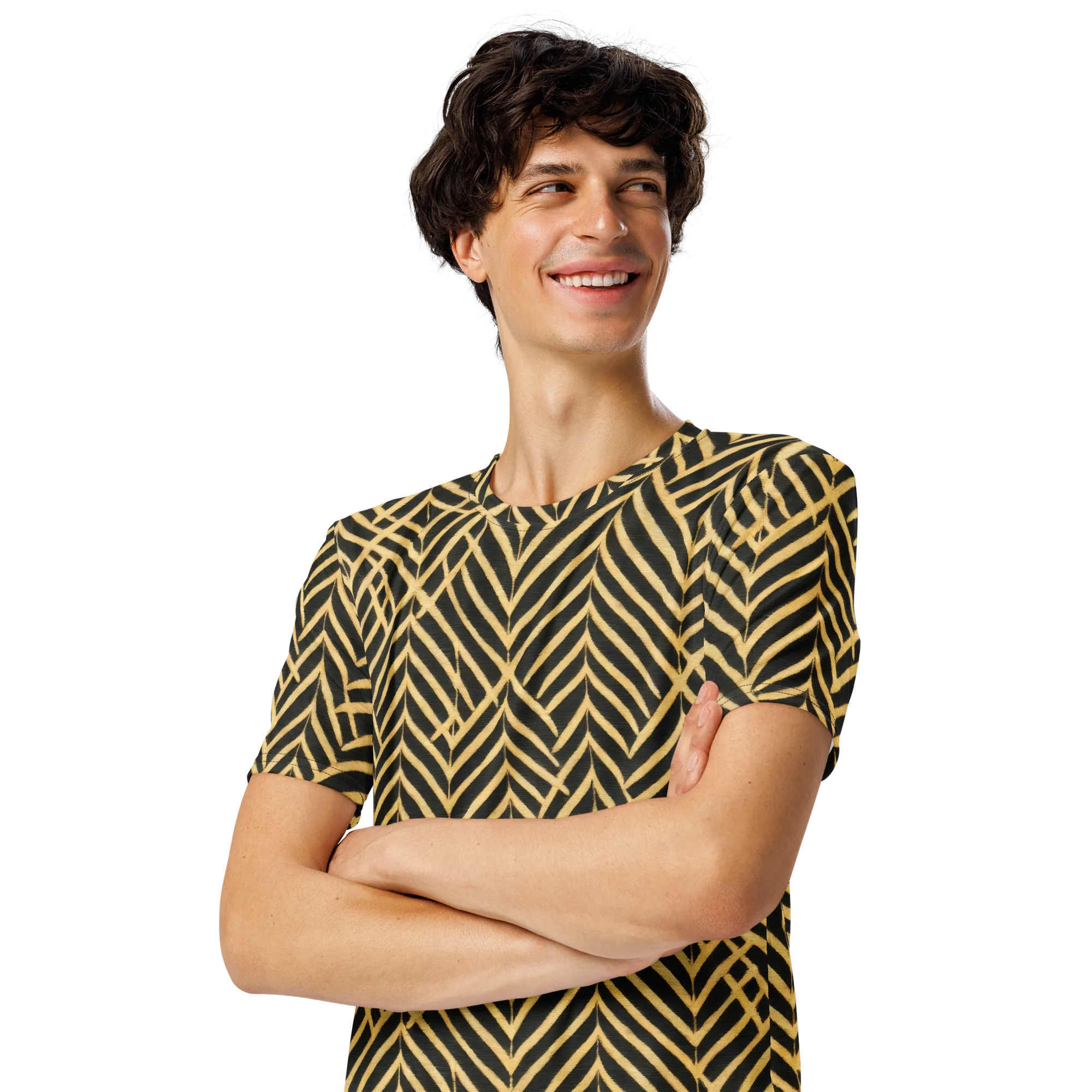Gilded Geometry on Men's Crew Neck T-Shirt — Left Front