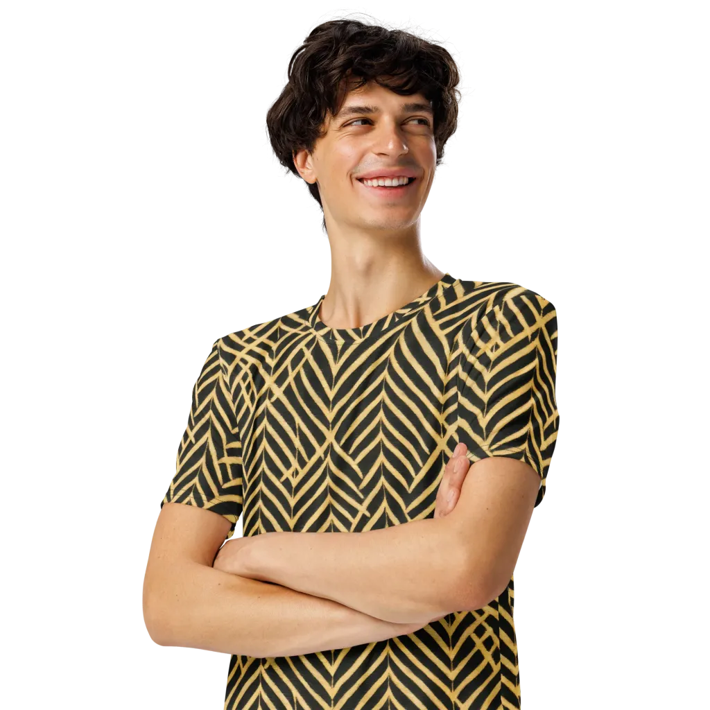 Gilded Geometry on Men's Crew Neck T-Shirt — Left Front