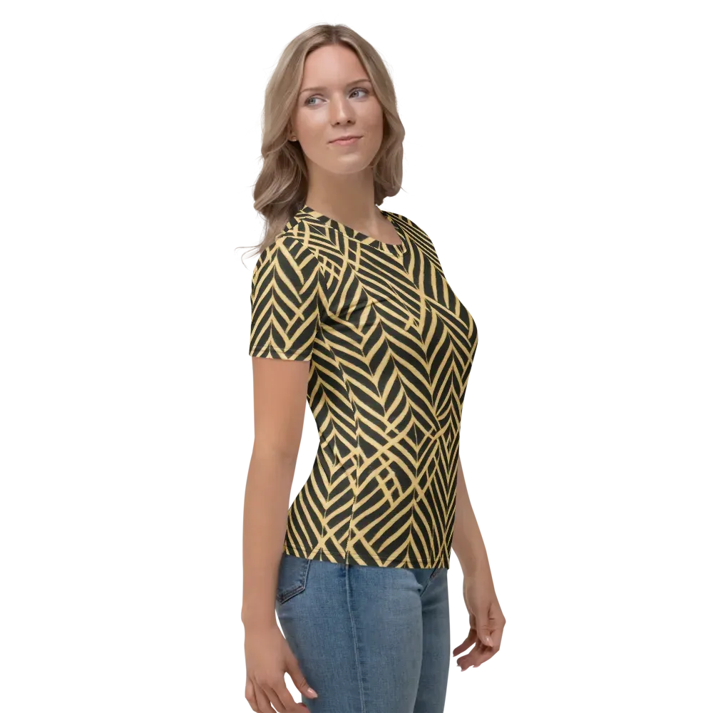 Gilded Geometry on Women's Crew Neck T-Shirt — Right