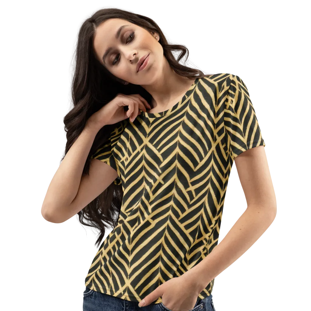 Gilded Geometry on Women's Crew Neck T-Shirt — Left Front