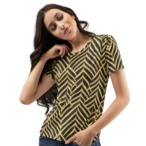 Gilded Geometry on a Women's Crew Neck T-Shirt