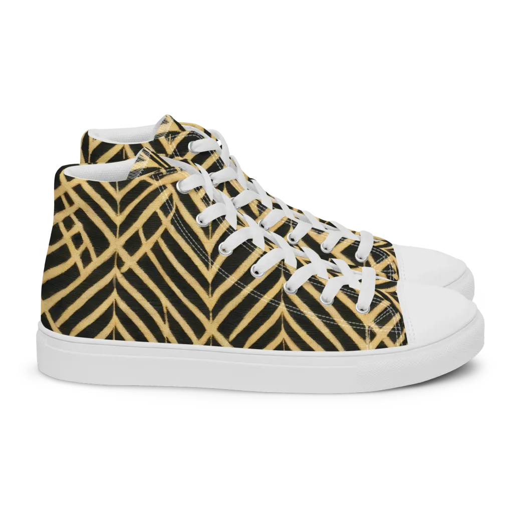 Gilded Geometry on Women's High Top Canvas Shoes — Right