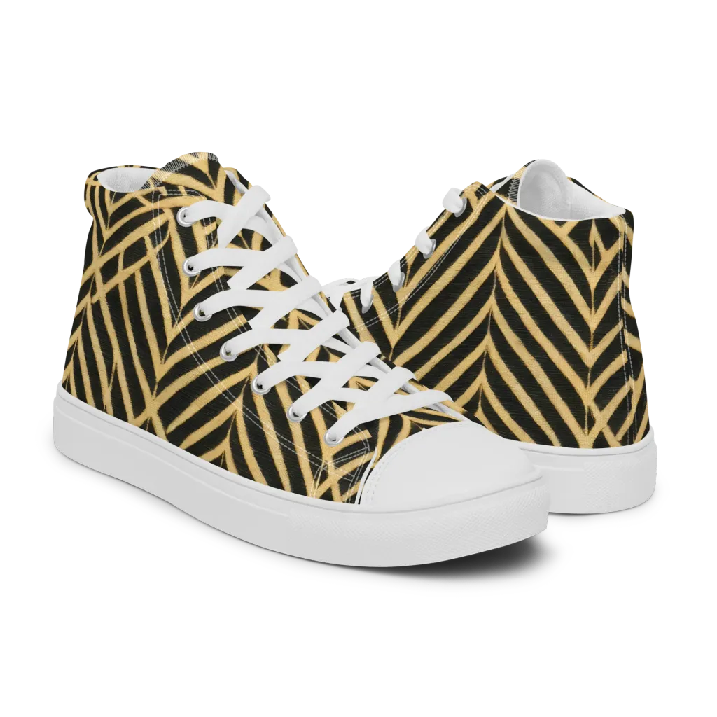 Gilded Geometry on Women's High Top Canvas Shoes — Right