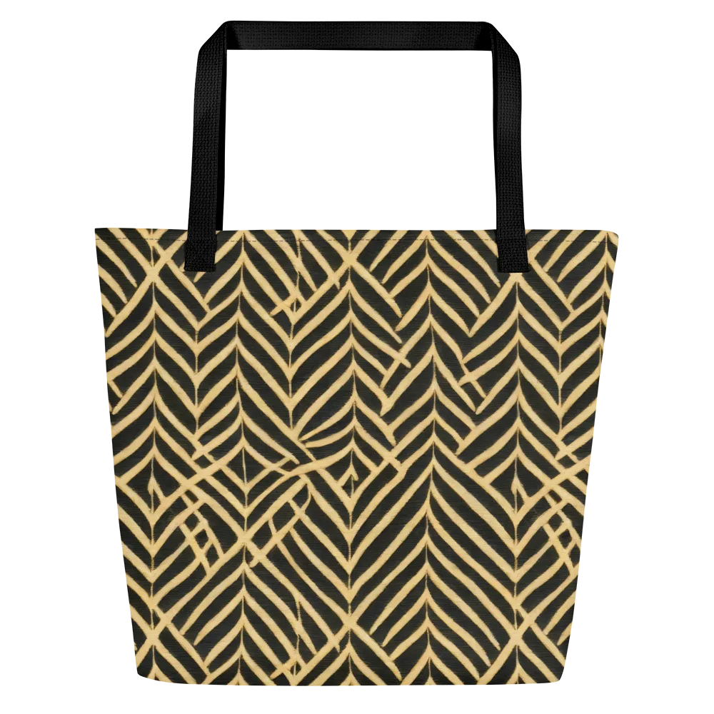 Gilded Geometry on Large Tote Bag W/ Pocket — Front