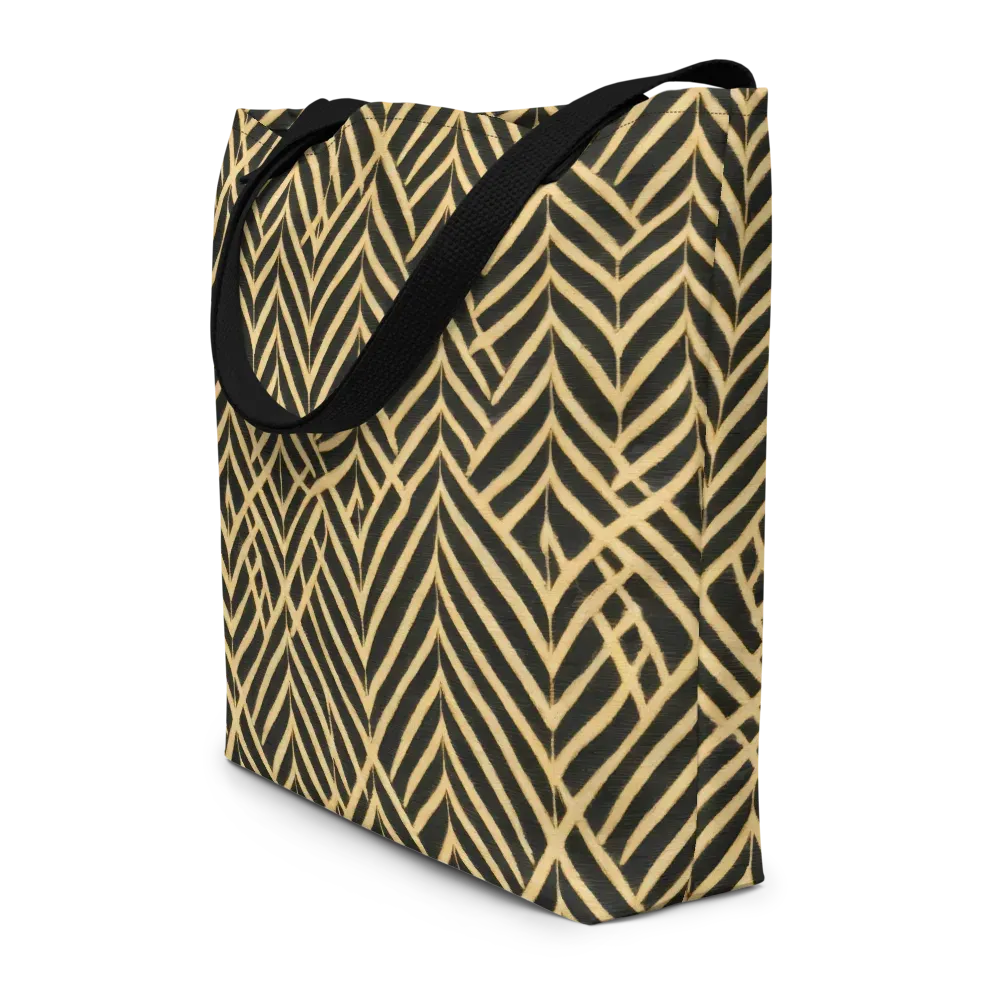 Gilded Geometry on Large Tote Bag W/ Pocket — Front