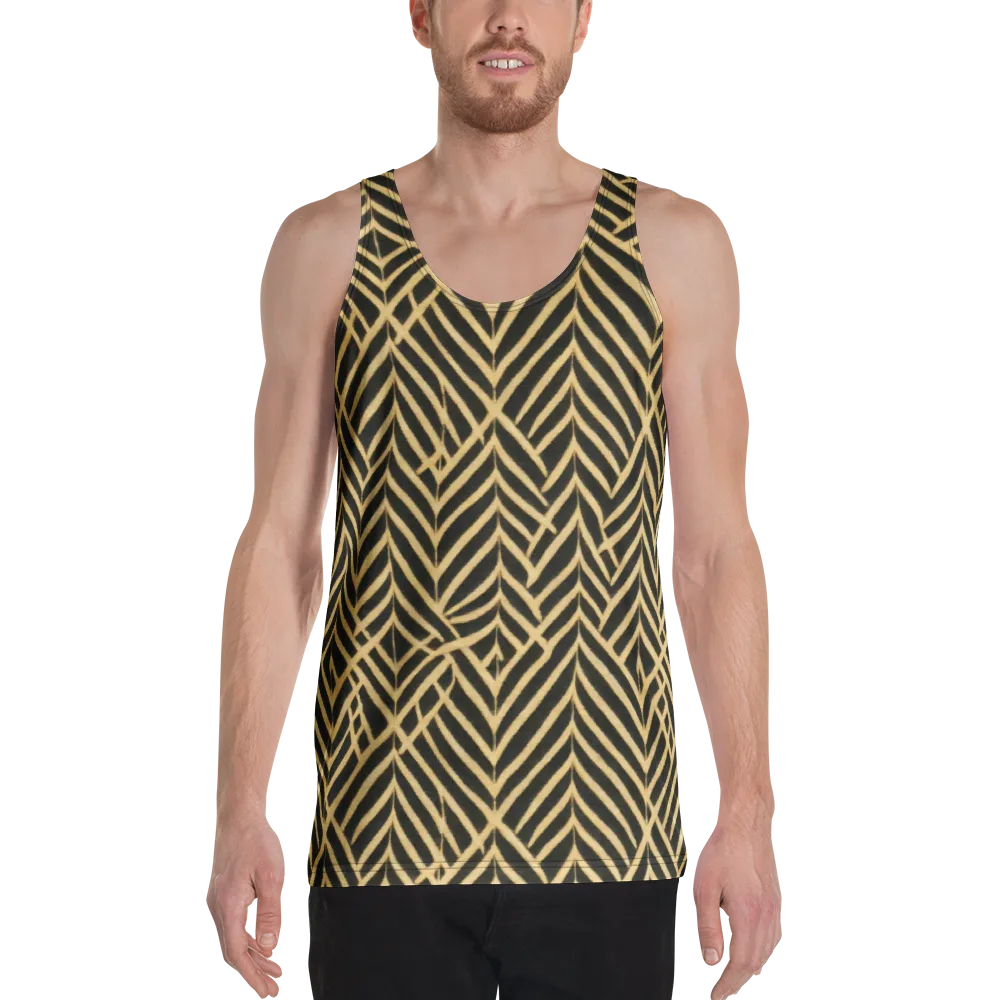Gilded Geometry on Men's Tank Top — Front