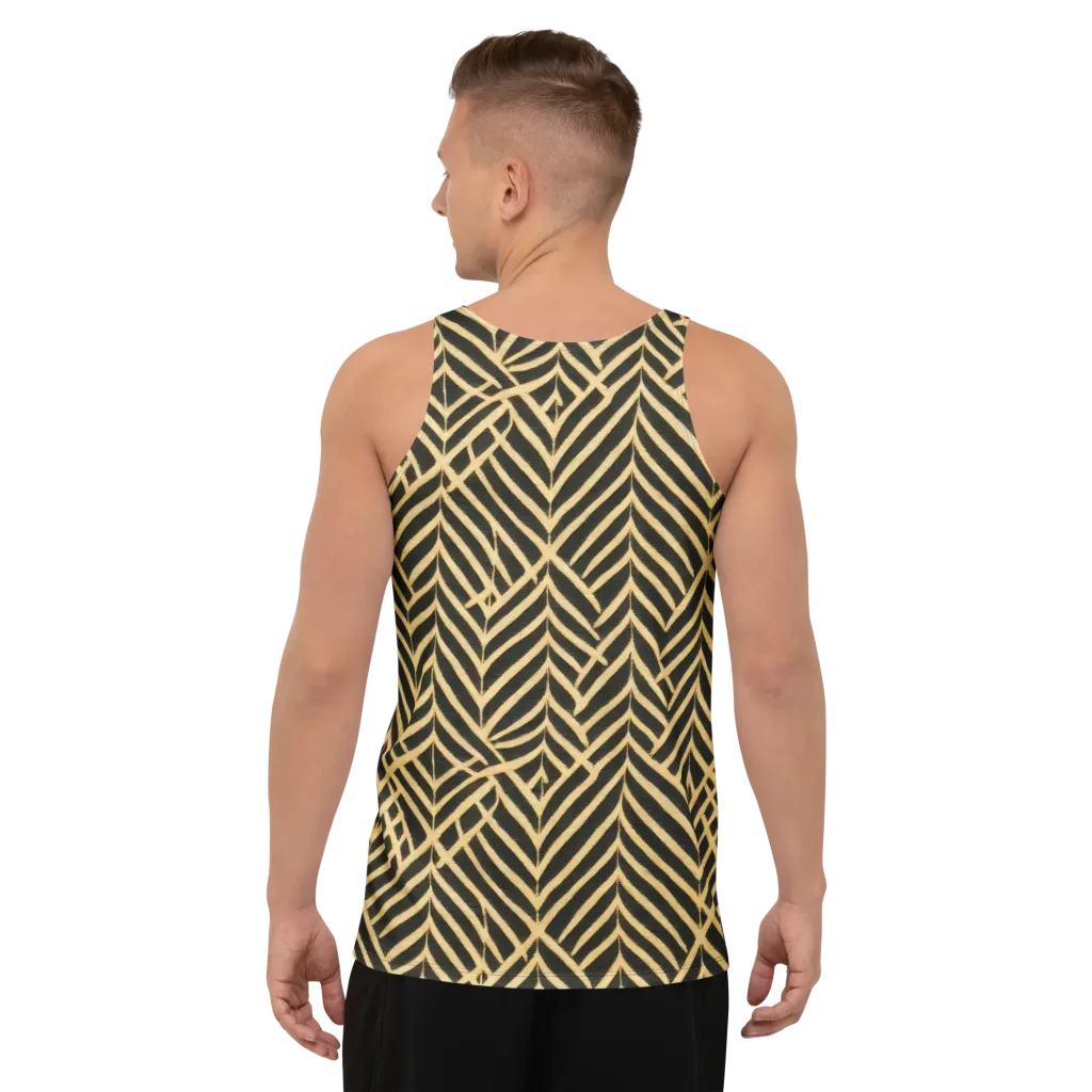 Gilded Geometry on Men's Tank Top — Back
