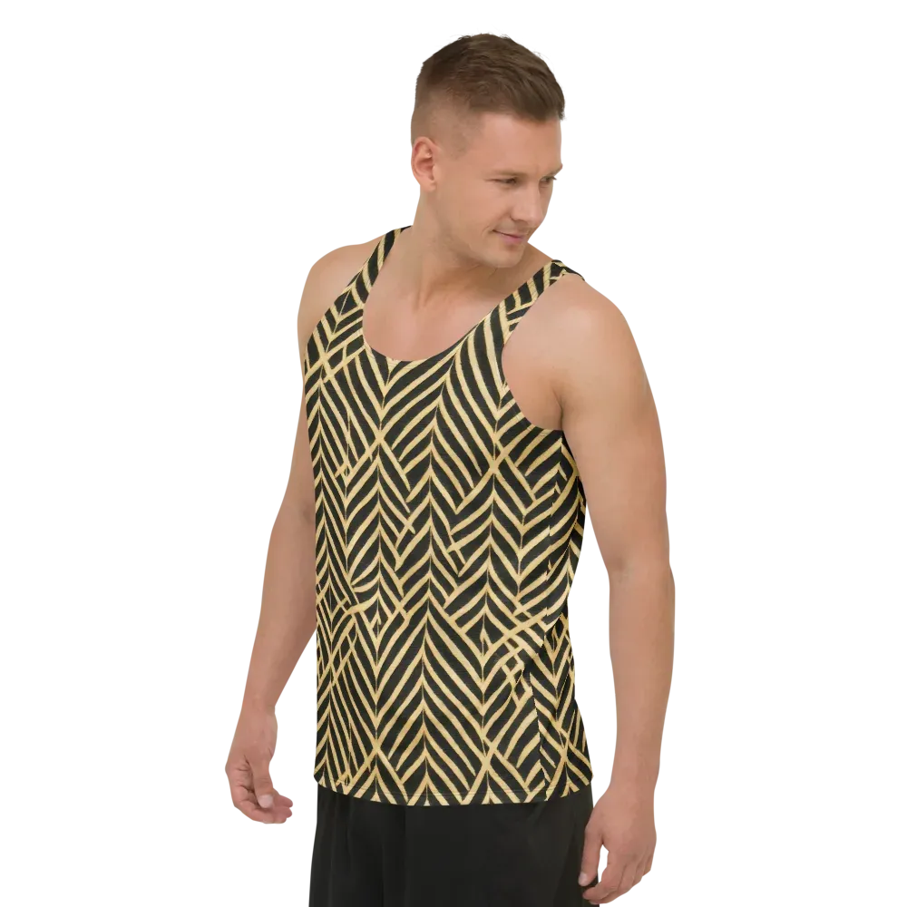 Gilded Geometry on Men's Tank Top — Left Front