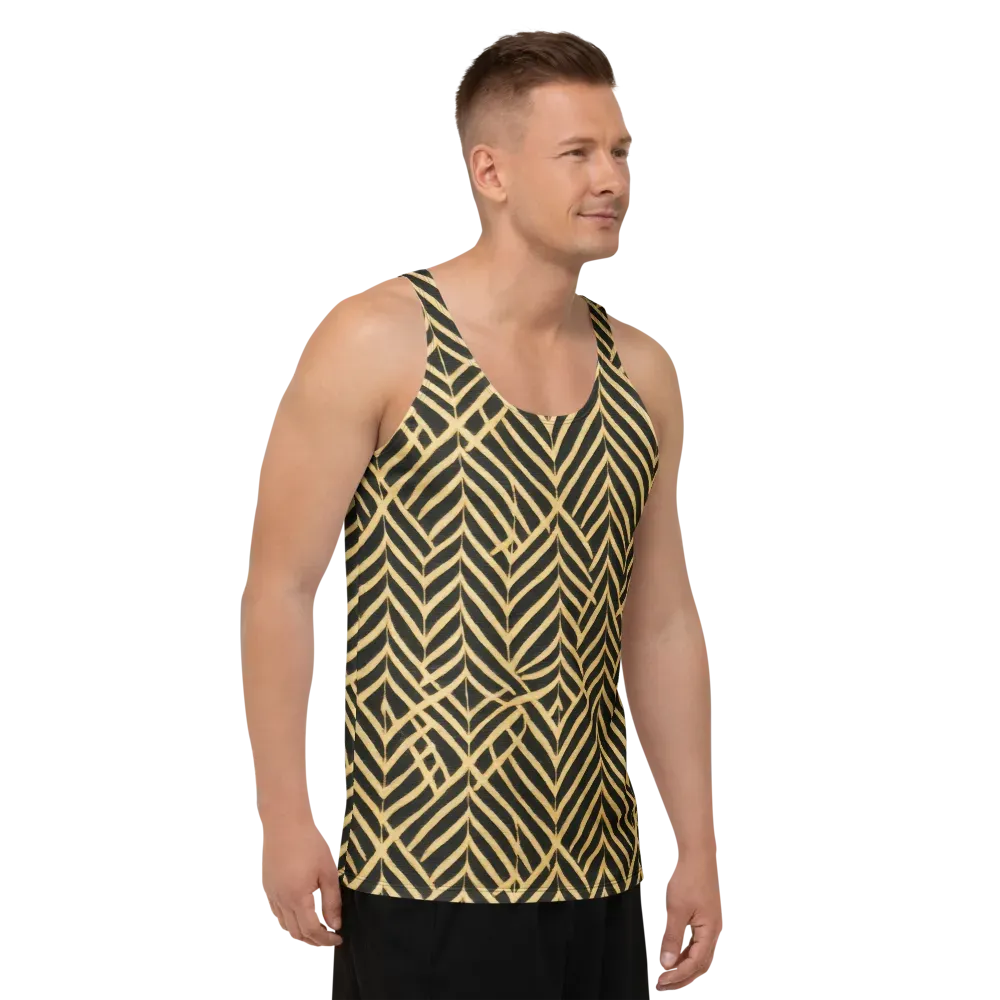 Gilded Geometry on Men's Tank Top — Right Front