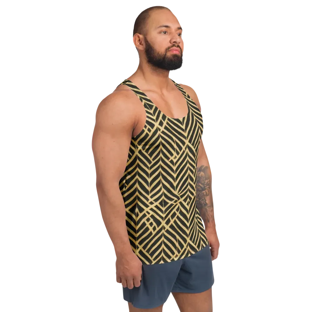 Gilded Geometry on Men's Tank Top — Right Front