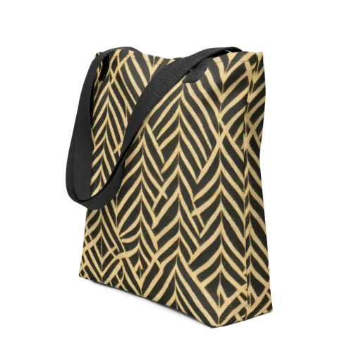 Gilded Geometry on a Tote Bag