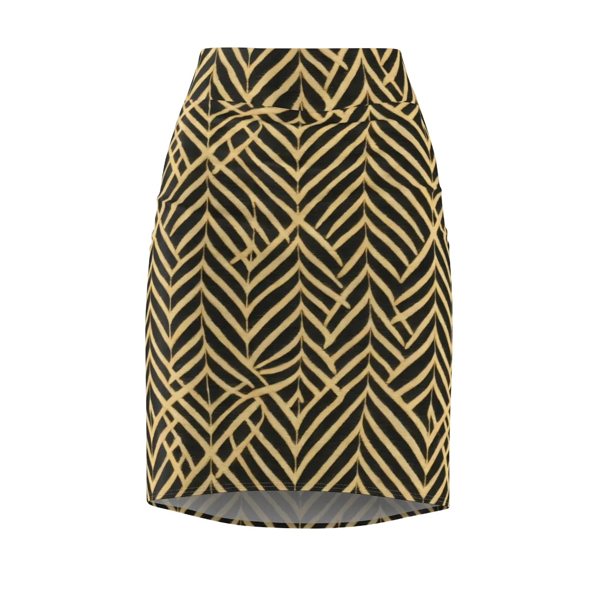 Gilded Geometry on Pencil Skirt — Front