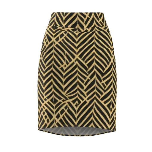Gilded Geometry on a Pencil Skirt