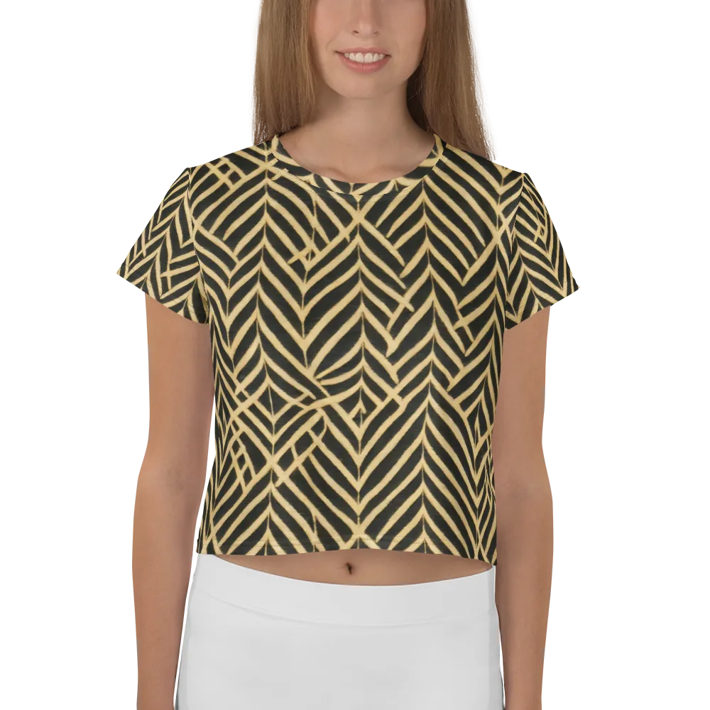 Gilded Geometry on Crop Tee — Front