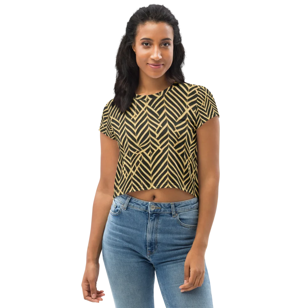 Gilded Geometry on Crop Tee — Front