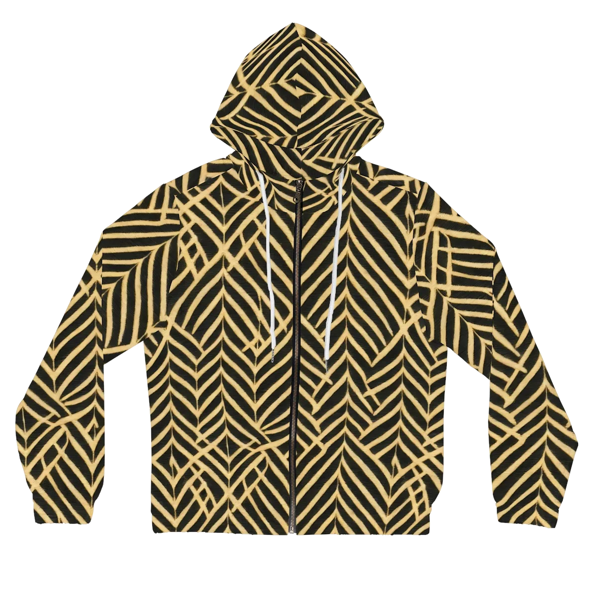 Gilded Geometry on Women's Full-Zip Hoodie — Front