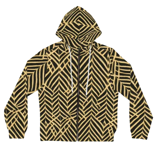 Gilded Geometry on a Women's Full-Zip Hoodie