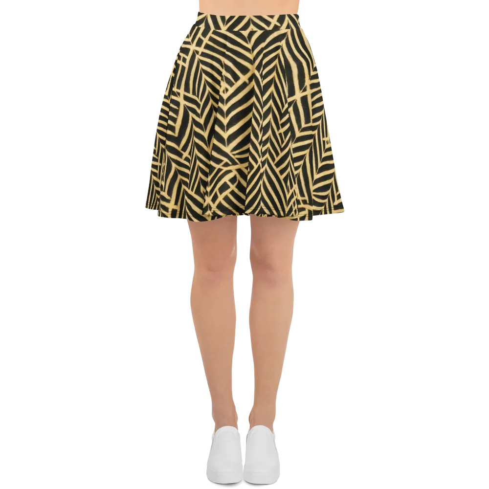 Gilded Geometry on Skater Skirt — Front