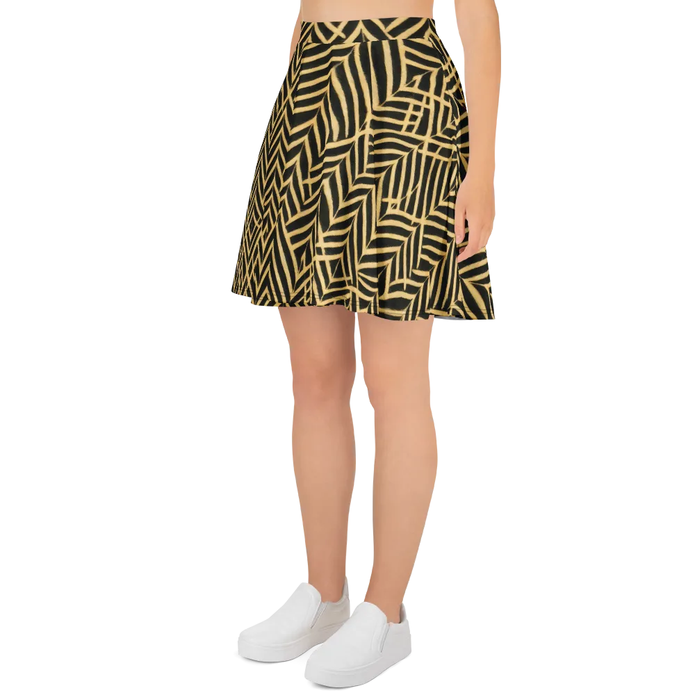 Gilded Geometry on Skater Skirt — Left