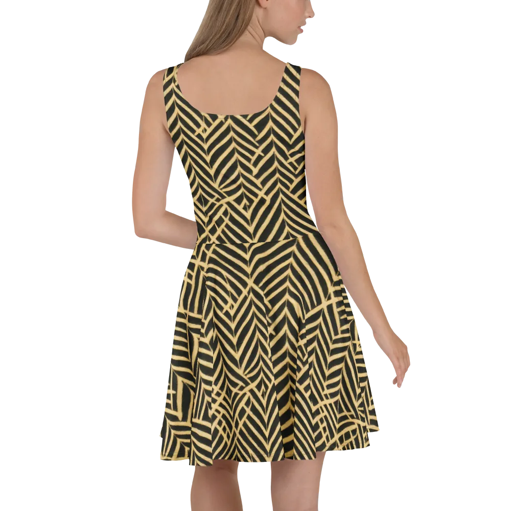 Gilded Geometry on Skater Dress — Back