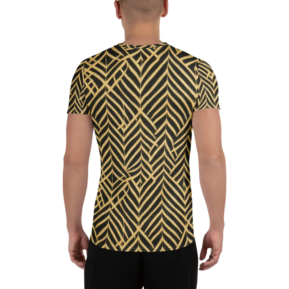 Gilded Geometry on Men's Athletic T-Shirt — Back