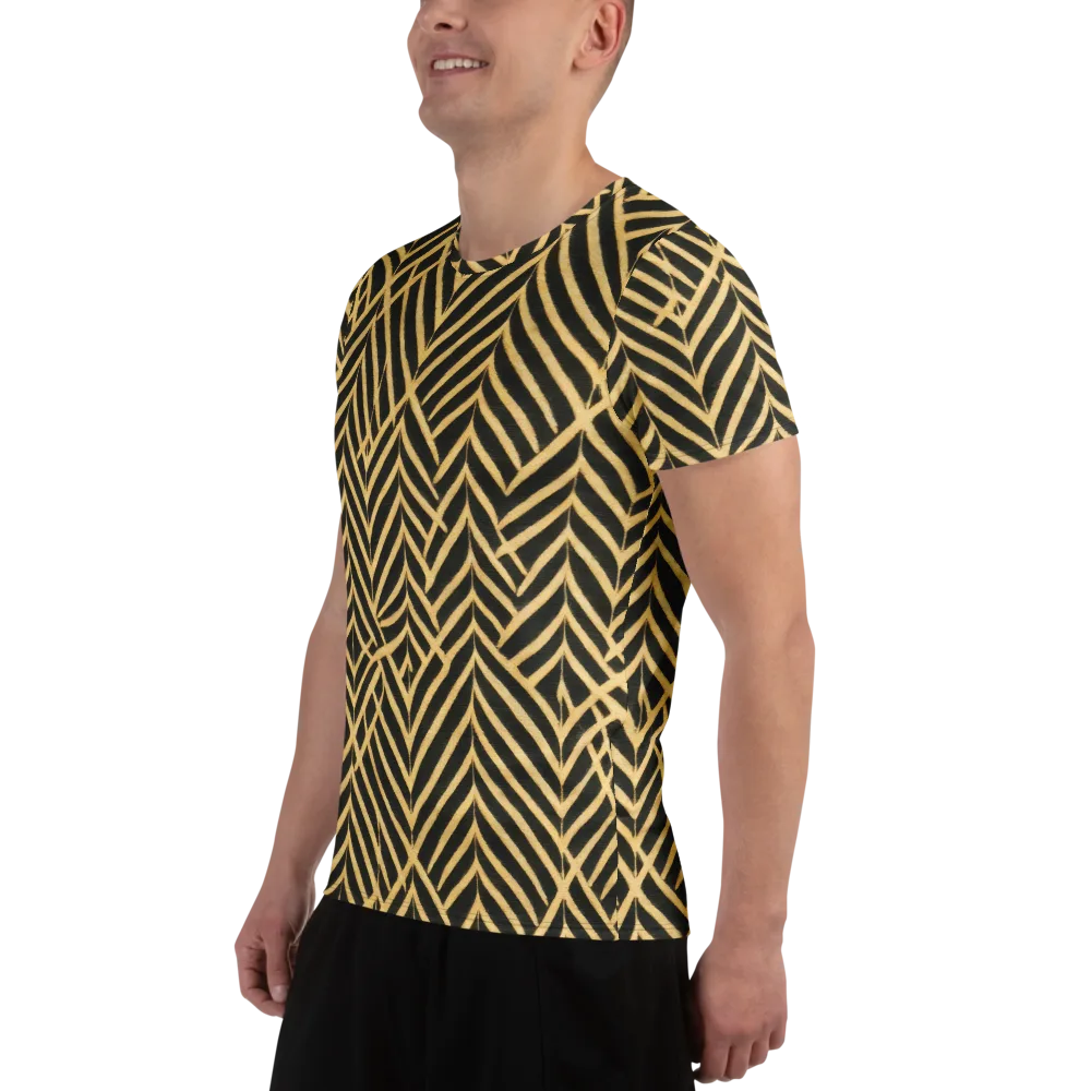 Gilded Geometry on Men's Athletic T-Shirt — Left