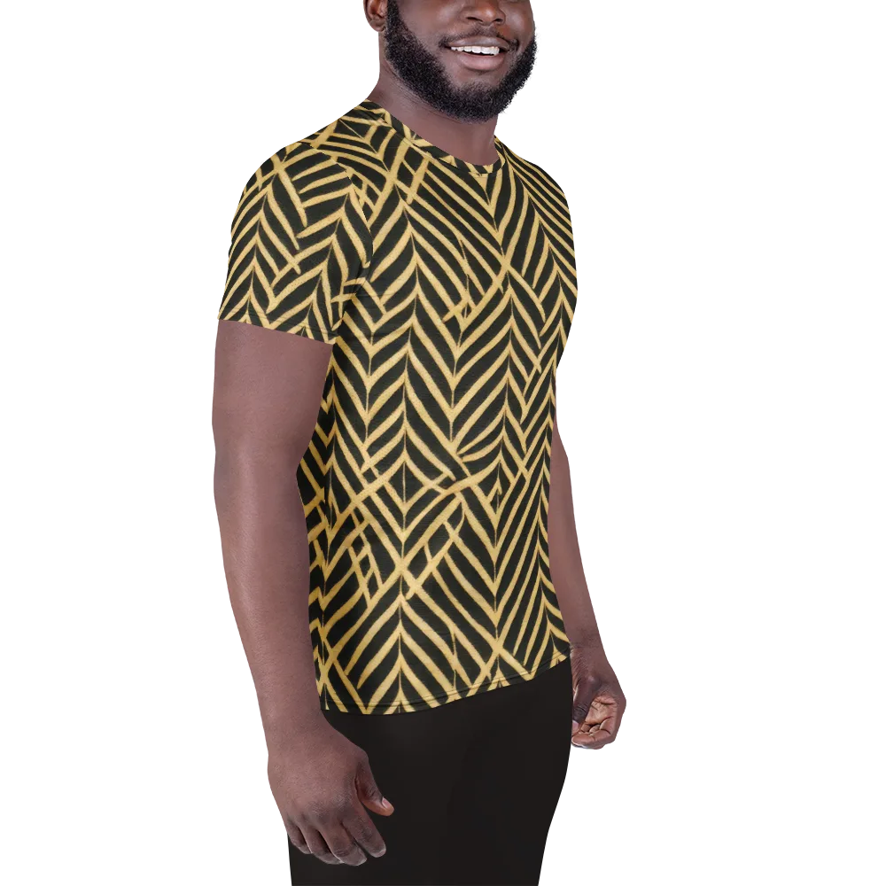Gilded Geometry on Men's Athletic T-Shirt — Right