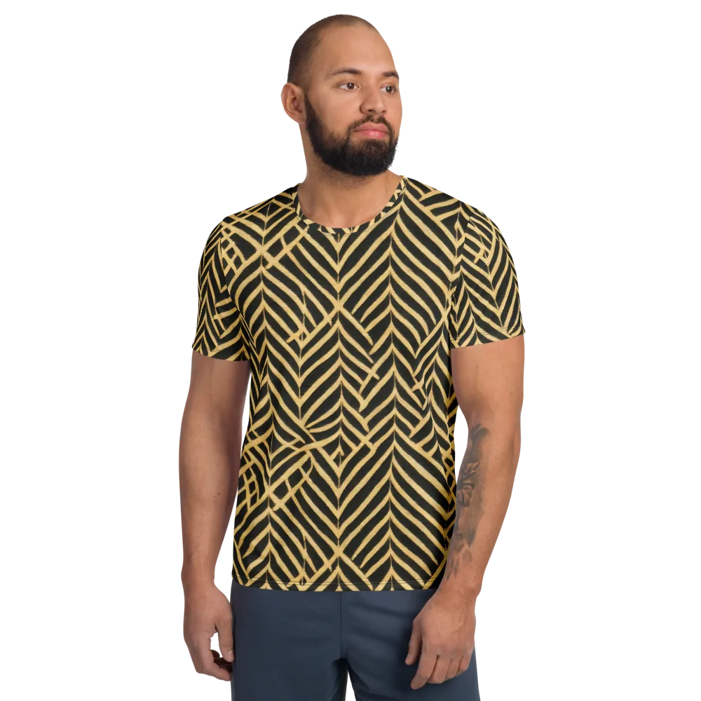 Gilded Geometry on Men's Athletic T-Shirt — Front
