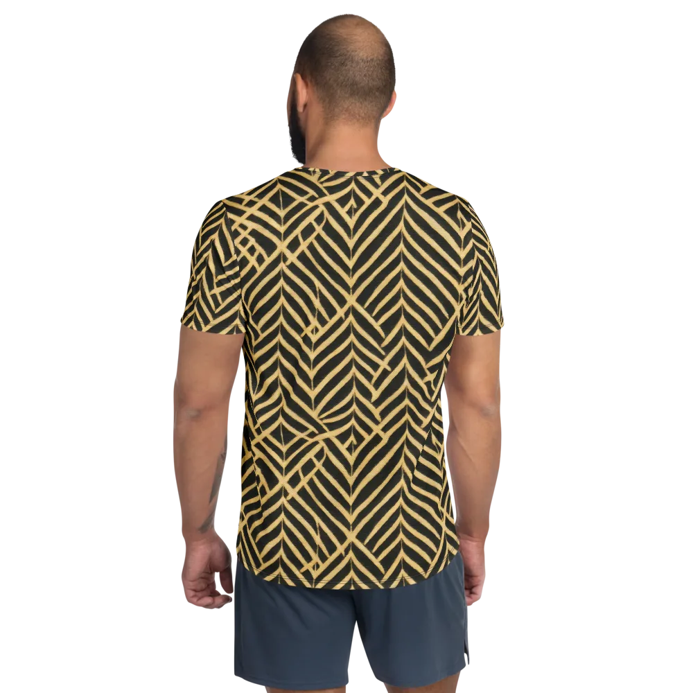 Gilded Geometry on Men's Athletic T-Shirt — Back
