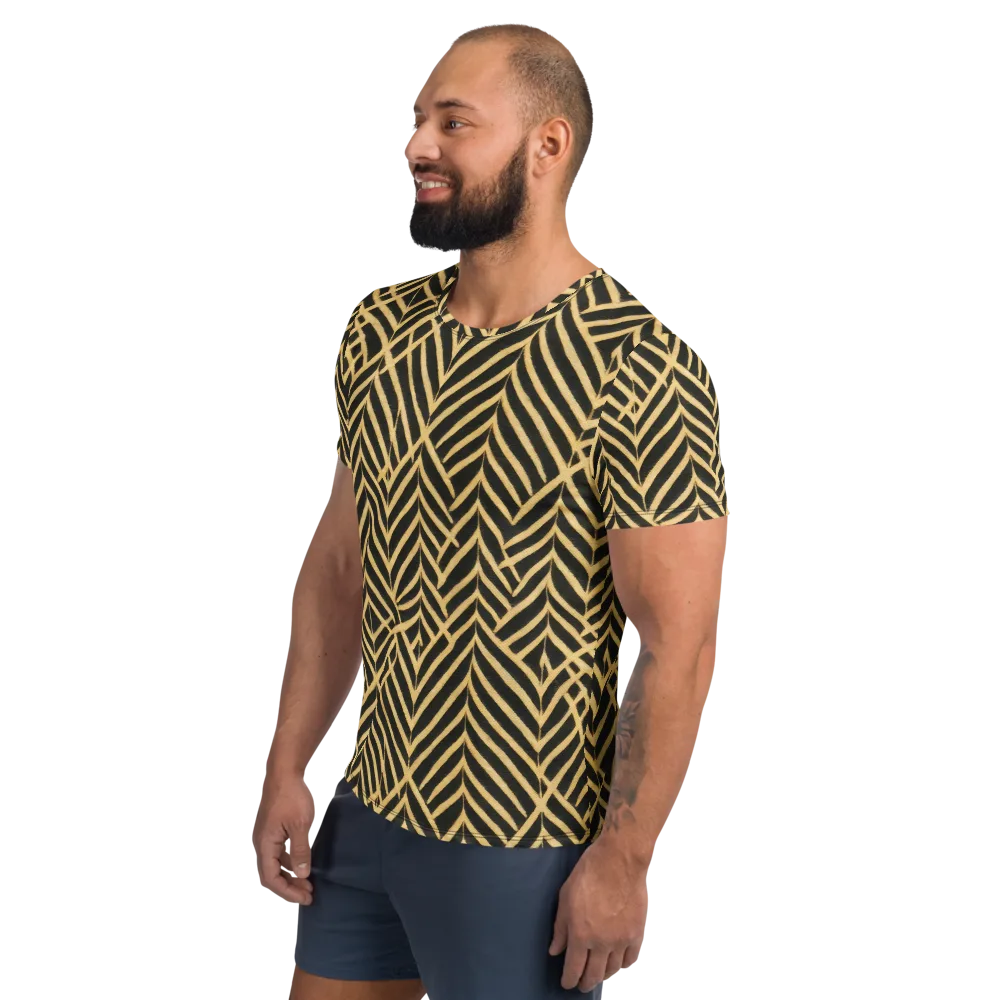 Gilded Geometry on Men's Athletic T-Shirt — Left