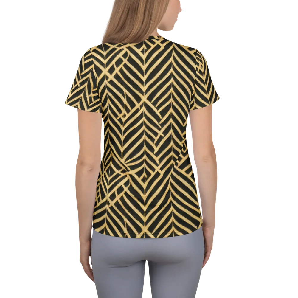 Gilded Geometry on Women's Athletic T-Shirt — Back