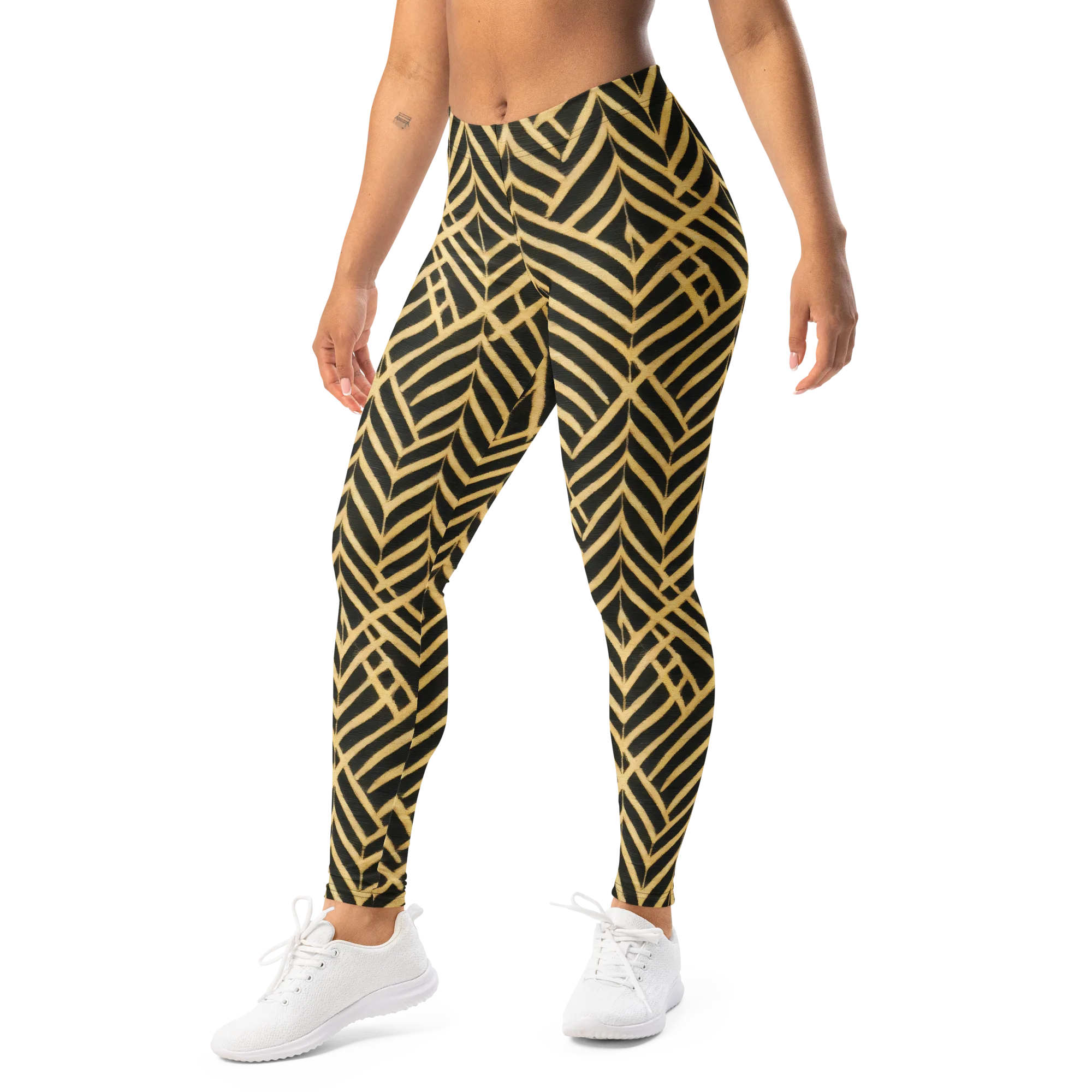 Gilded Geometry on Leggings — Left Front