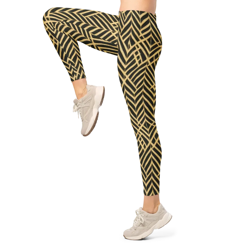 Gilded Geometry on Leggings — Left