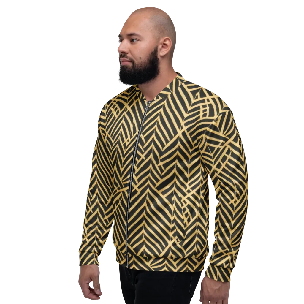 Gilded Geometry on Bomber Jacket — Left