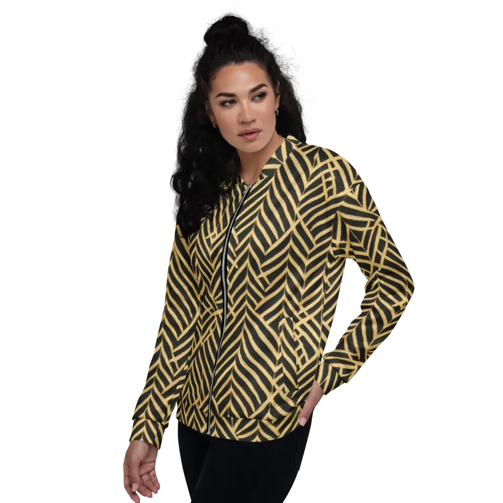 Gilded Geometry on Bomber Jacket — Left
