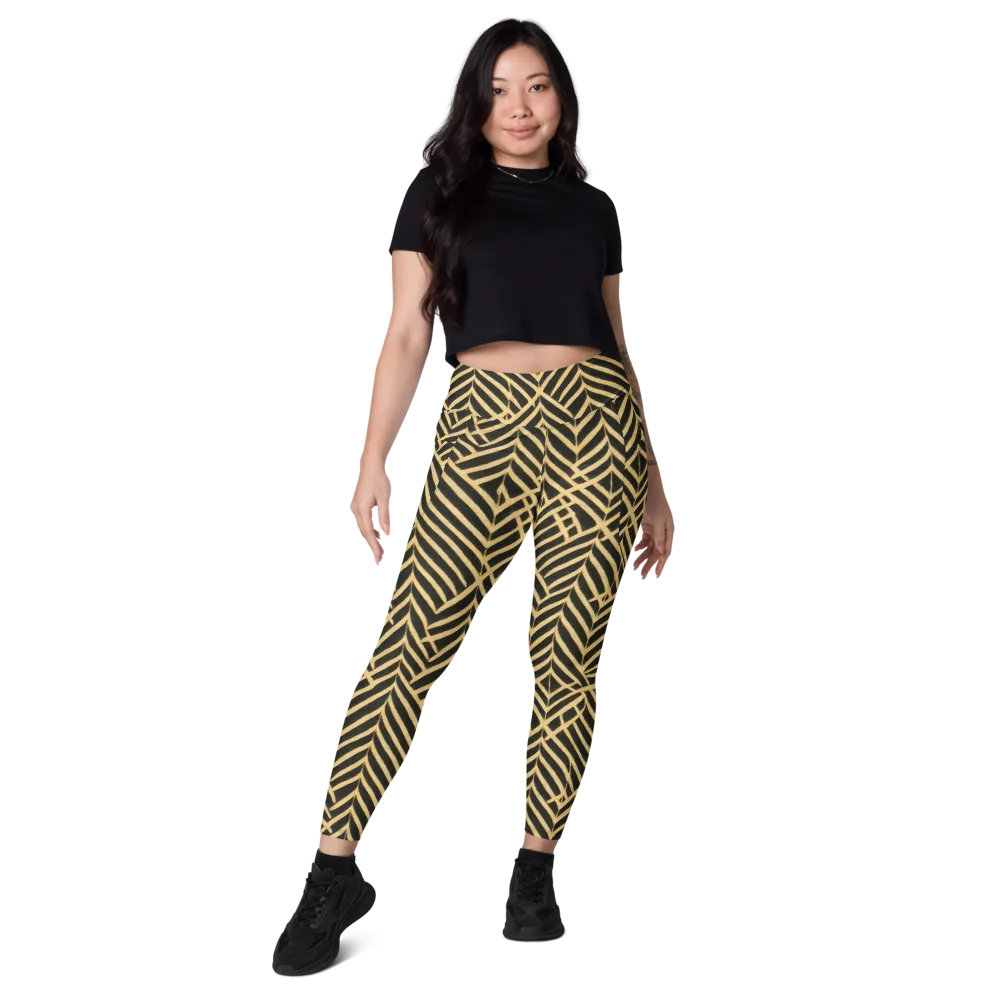 Gilded Geometry on Leggings with Pockets — Front
