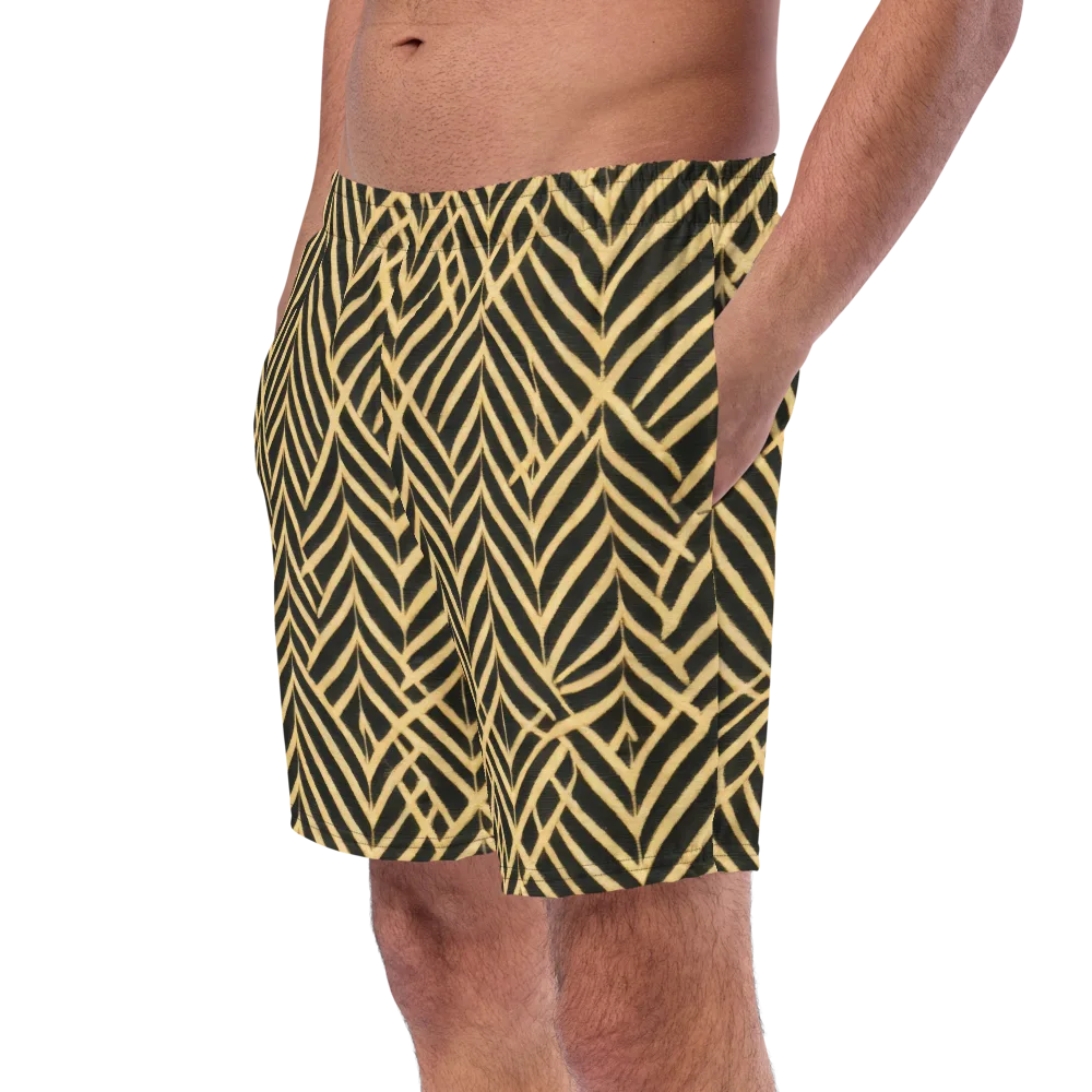 Gilded Geometry on Swim Trunks — Left Front